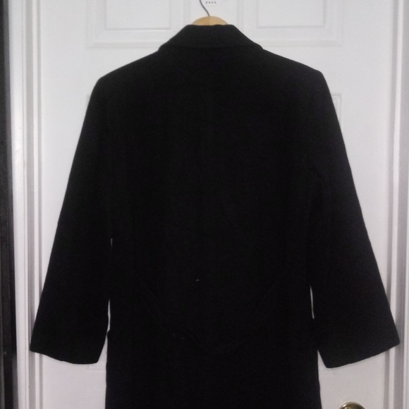 J.Hilary Black Wool Trench Coat Size 14 - Picture 15 of 16